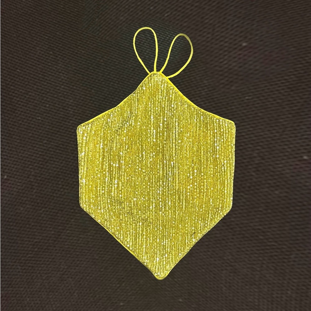 Camila Coelho Yellow Glitter Top